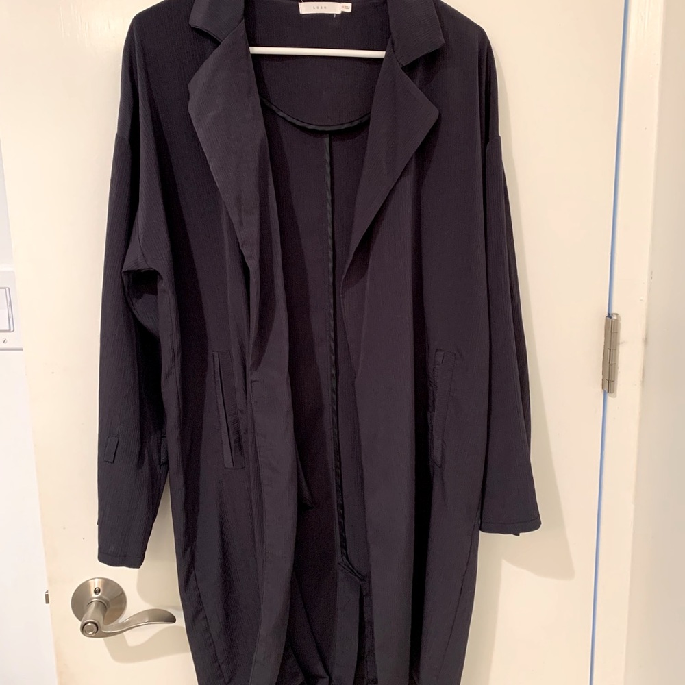 Lush Navy blue duster lightweight trench